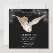 Black White Dove Memorial Service Aankondigingen (Voorkant)