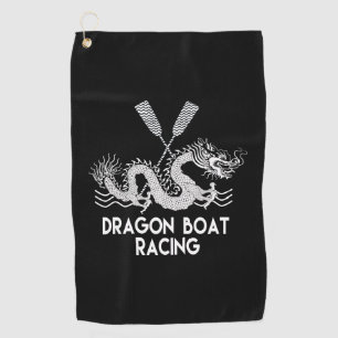Black White Dragon Boat Racing Sweat Towel Golfhanddoek