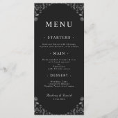 Black White Drawn Country White Wildbloemen Rustis Menu (Voorkant)