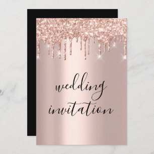 Black White Drids Roos Gold Wedding Sparkly Kaart