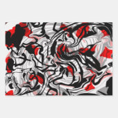 Black White Dusty Reds Inpakpapier Vel (Voorkant 3)