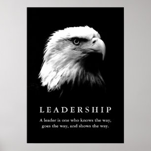 Black White Eagle Motivatie Leadership Poster