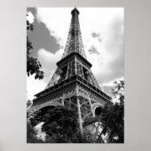 Black White Eiffel Tower in Parijs Poster (Voorkant)