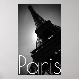 Black White Eiffel Tower in Parijs Poster