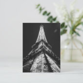 Black White Eiffel Tower in Paris Night Briefkaart (Staand voorkant)