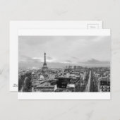 Black&White: Eiffel Tower, Parijs, Frankrijk Briefkaart (Voorkant / Achterkant)