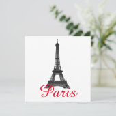 Black White Eiffel Tower Paris City Carte de voyag (Debout devant)