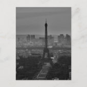 Black White Eiffel Tower Paris Europe Reivel Briefkaart (Voorkant)