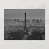 Black White Eiffel Tower Paris Europe Reivel Briefkaart (Voorkant)