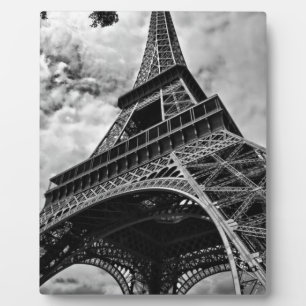 Black White Eiffel Tower Paris Europe Reivel Fotoplaat