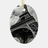 Black White Eiffel Tower Paris Europe Reivel Keramisch Ornament (Achterkant)