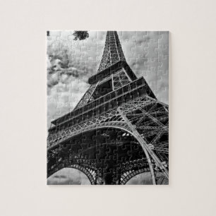 Black White Eiffel Tower Paris Europe Reivel Legpuzzel