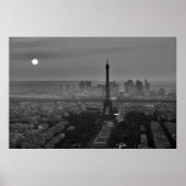 Black White Eiffel Tower Paris Europe Reivel Poster (Voorkant)
