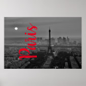Black White Eiffel Tower Paris Europe Reivel Poster (Voorkant)
