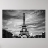 Black White Eiffel Tower Paris Europe Reivel Poster (Voorkant)