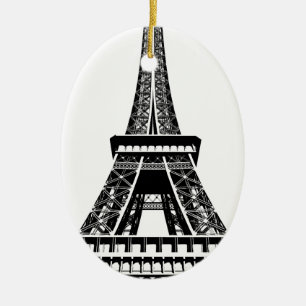 Black white Eiffel Tower Paris Frankrijk Art Artwo Keramisch Ornament