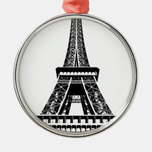 Black white Eiffel Tower Paris Frankrijk Art Artwo Metalen Ornament