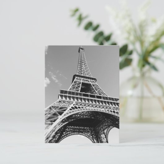 Black & White Eiffel Tower Paris Frankrijk Briefkaart (Staand voorkant)