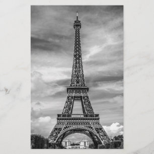 Black & White Eiffel Tower Paris Frankrijk Briefpapier