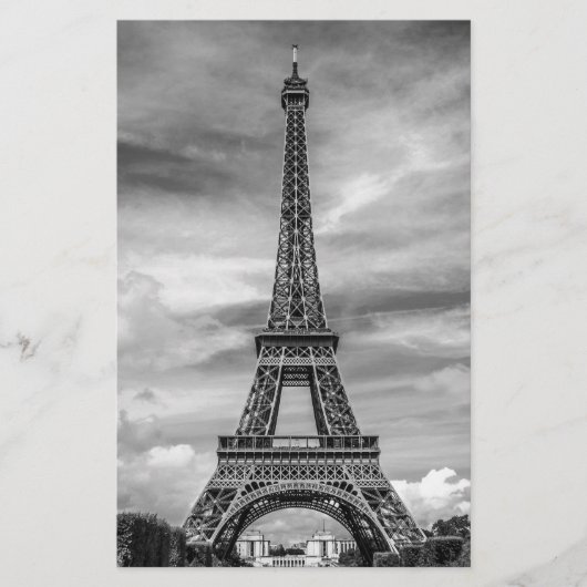 Black & White Eiffel Tower Paris Frankrijk Briefpapier (Voorkant)