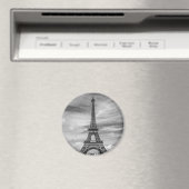 Black & White Eiffel Tower Paris Frankrijk Magneet (Insitu (Vaatwasser))