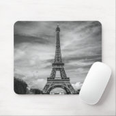 Black & White Eiffel Tower Paris Frankrijk Muismat (Met muis)