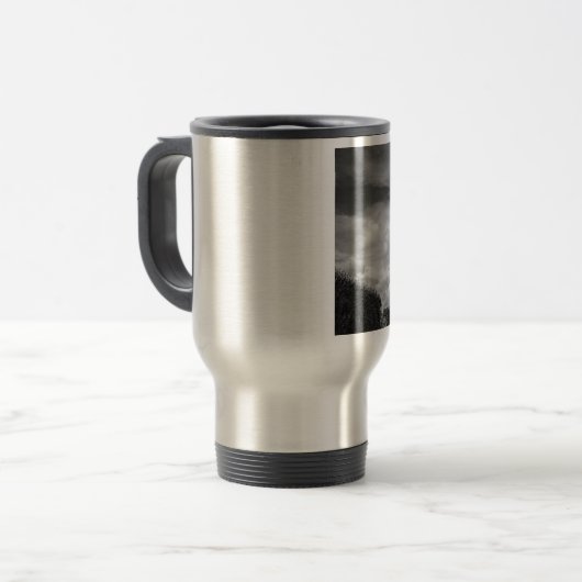 Black & White Eiffel Tower Paris Frankrijk Reisbeker (Voorkant links)