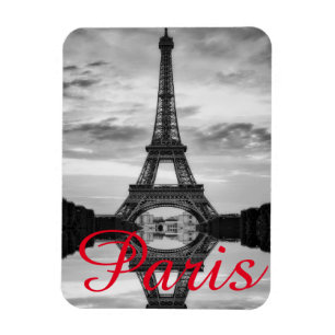 Black White Eiffel Tower Paris Love City Travel Magneet