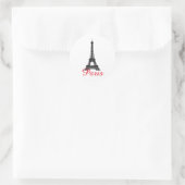 Black White Eiffel Tower Paris Love City Travel Ronde Sticker (Tas)