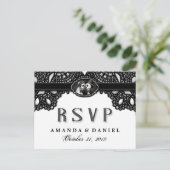 Black White Elegance Halloween Skeletons RSVP Uitnodiging Briefkaart (Staand voorkant)