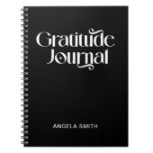 Black White Elegance Typographie Gratitude Journal (Devant)