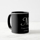 Black & White Elegant Monogram Initial Name  Mok (Voorkant links)