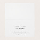 Black White Elegant Plain Simple Visitekaartjes (Buitenkant ongevouwen)