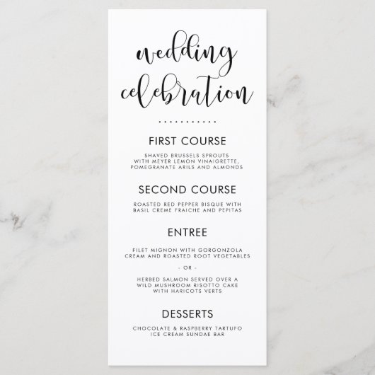 Black & White Elegant Typographie & Menu Pois (Devant)