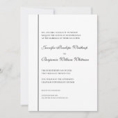 Black White Elegant Wedding Invitation (Devant)