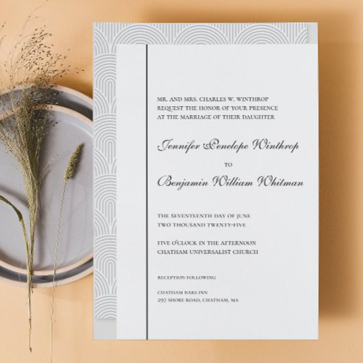 Black White Elegant Wedding Invitation