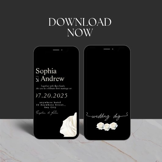 Black & White Elegant Wedding Invitation