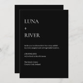 Black & White Elegant Wedding Invitation (Devant / Derrière)