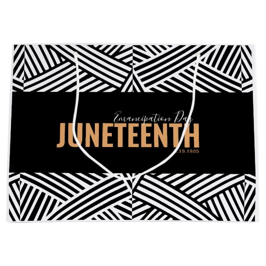Black White Emancipation Day June 19 JUNETEENTH Groot Cadeauzakje (Voorkant)