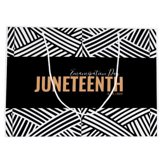 Black White Emancipation Day June 19 JUNETEENTH Groot Cadeauzakje (Achterkant)