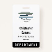 Black White Employee ID Large Logo Badge (Voorkant)