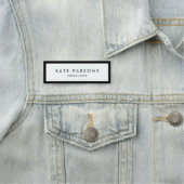 Black White Employee Label Naamplaatje (In situ)