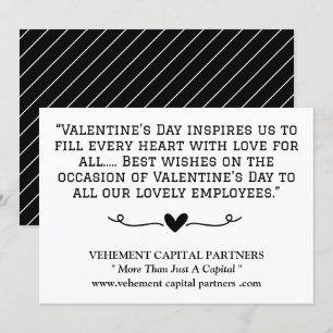 Black & White Employees Kantoor Valentijnsdag Kaart