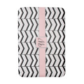 Black White en Blush Chevron Bath Mat (Voorkant Verticaal)