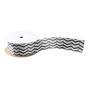 Black White en Blush Chevron Ribbon Lint