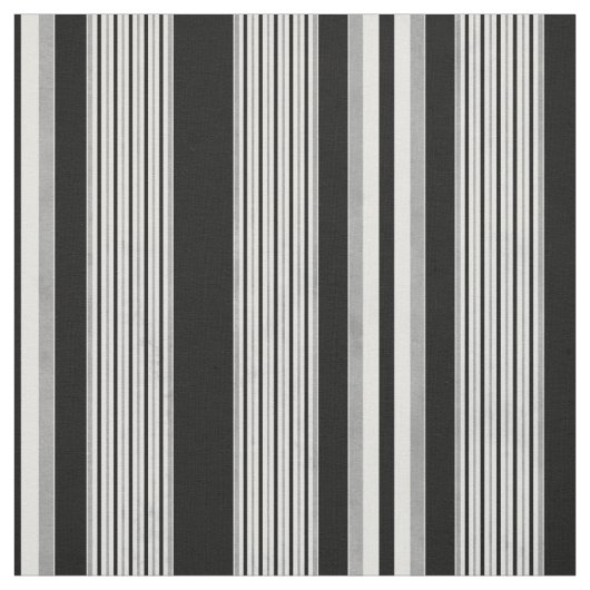Black White en Grey Striped Pattern Stof (Swatch)
