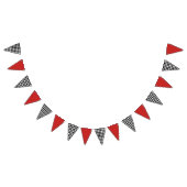 Black White en Red Houndstooth Pattern Vlaggetjes (Alle)