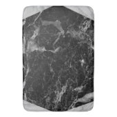 Black White en Silver Marble Modern Glam Trendy Badmat (Voorkant Verticaal)