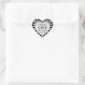 Black & White Enregistrer la date Mariage Stickers (Sac)