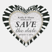 Black & White Enregistrer la date Mariage Stickers (Devant)